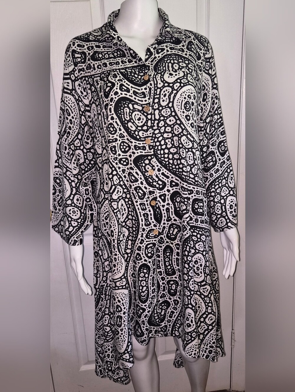 Bima Wear One Size Shirt Dress High Low Fishtail